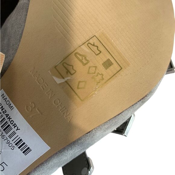 TOP Shop Grey Genuine Suede Chunky Heels - Picture 7 of 10